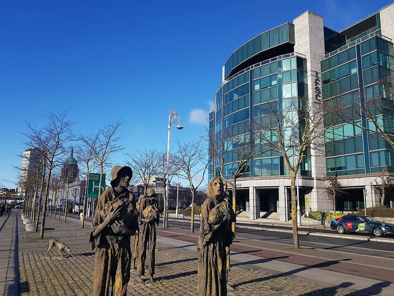 Modern glass buildings at the IFSC, Dublin's International Financial Services Centre